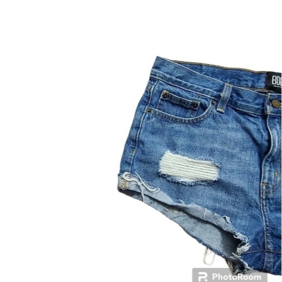 Bdg Blue Boyfriend Low-rise Distressed Jeans Shorts Women's Size 28 - Picture 3 of 10